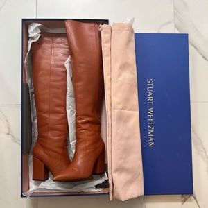 Stuart Weitzman over the knee camel Willa boot! 7.5